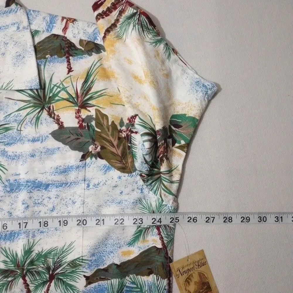 Newport Blue Men's Large Hawaiian Shirt NEW WITH TAGS Hula Girls Button‎ Up